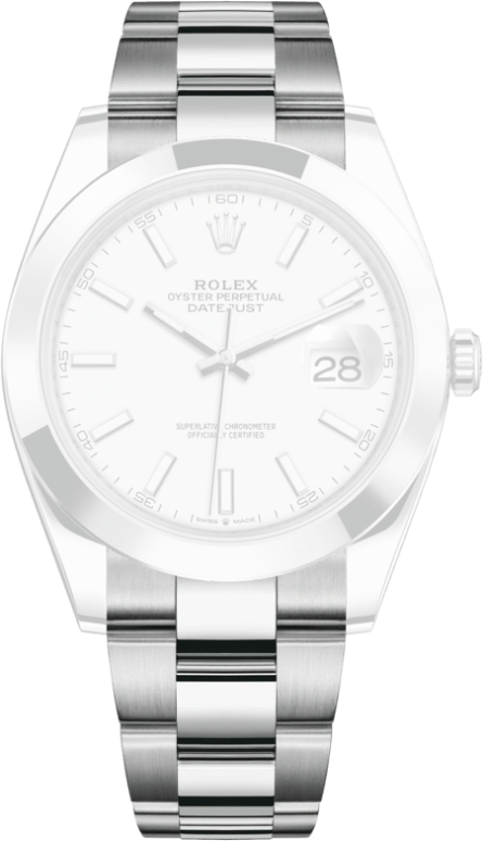 Rolex,Datejust 41 41mm,41mm,Stainless Steel,White,Automatic,Day,70hours,126300,126300-0005