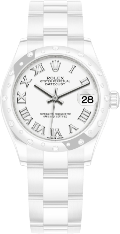 Rolex,Datejust 31 31mm,31mm,White Gold,Stainless Steel,White,Automatic,Day,55hours,278344RBR,278344RBR-0011