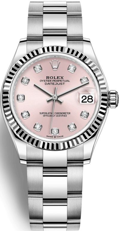 Rolex,Datejust 31 31mm,31mm,White Gold,Stainless Steel,Pink,Automatic,Day,55hours,278274,278274-0031