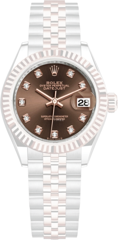 Rolex,Lady-Datejust 28mm,28mm,Everose Gold,Oystersteel,Brown,Automatic,Day,55hours,279171,279171-0011
