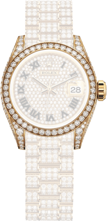 Rolex,Lady-Datejust 28mm,28mm,Yellow Gold,Gold,Silver,Automatic,Day,55hours,Neymar,279458RBR,279458RBR-0001