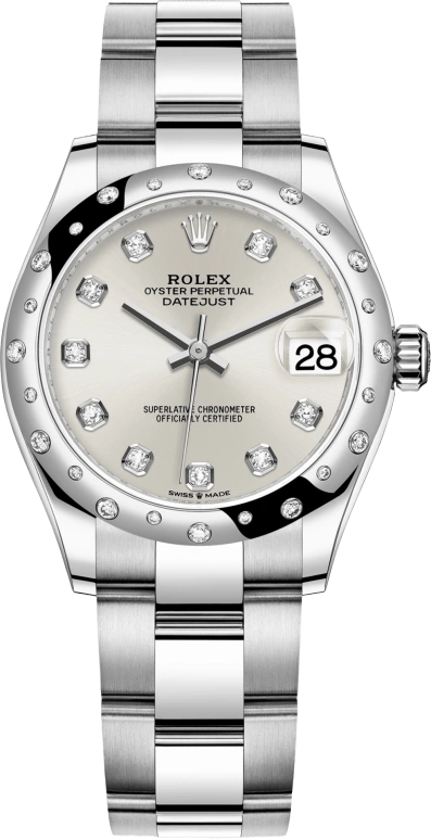 Rolex,Datejust 31 31mm,31mm,White Gold,Stainless Steel,Silver,Automatic,Day,55hours,278344RBR,278344RBR-0031