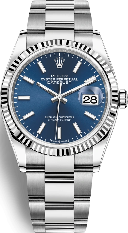 Rolex,Datejust 36 36mm,36mm,White Gold,Oystersteel,Blue,Automatic,Day,70hours,126234,126234-0018