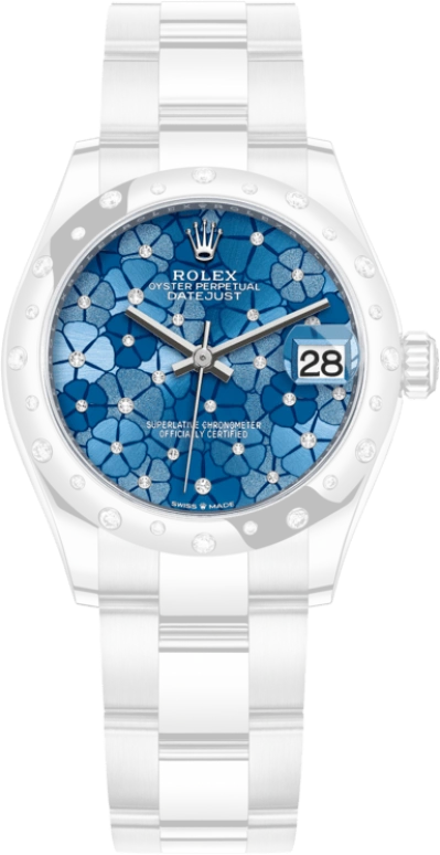 Rolex,Datejust 31 31mm,31mm,White Gold,Stainless Steel,Blue,Automatic,Day,55hours,278344RBR,278344RBR-0037