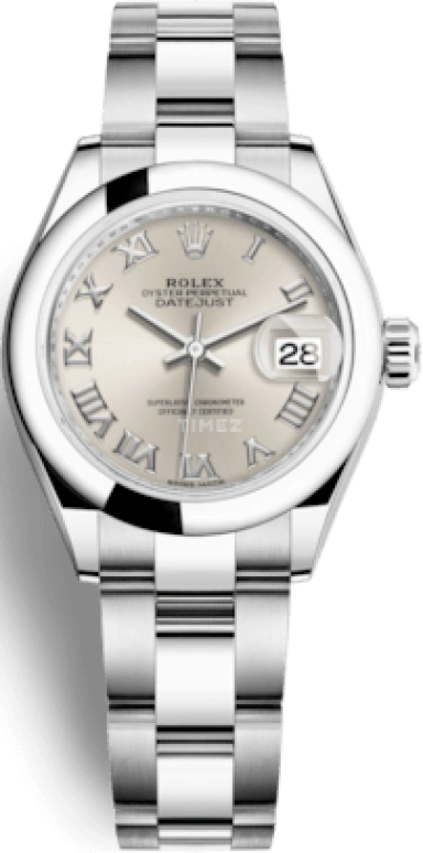 Rolex,Lady-Datejust 28mm,28mm,Oystersteel,Silver,Automatic,Day,55hours,279160,279160-0008