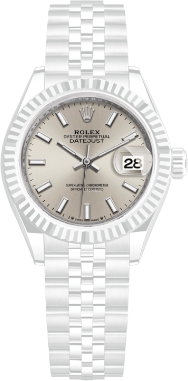 Rolex,Lady-Datejust 28mm,28mm,White Gold,Stainless Steel,Silver,Automatic,Day,55hours,279174,279174-0005