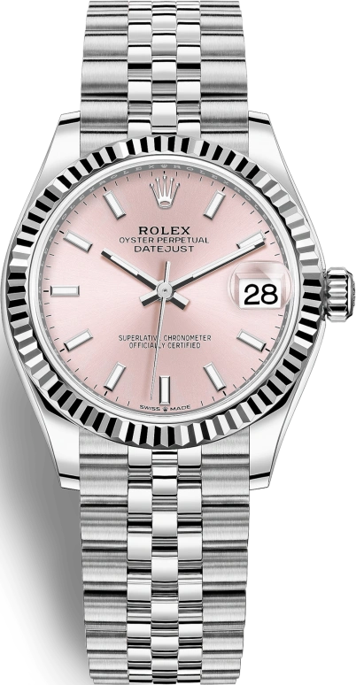 Rolex,Datejust 31 31mm,31mm,White Gold,Stainless Steel,Pink,Automatic,Day,55hours,278274,278274-0014