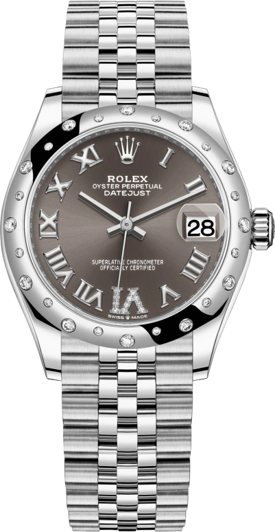Rolex,Datejust 31 31mm,31mm,White Gold,Stainless Steel,Grey,Automatic,Day,55hours,278344RBR,278344RBR-0030