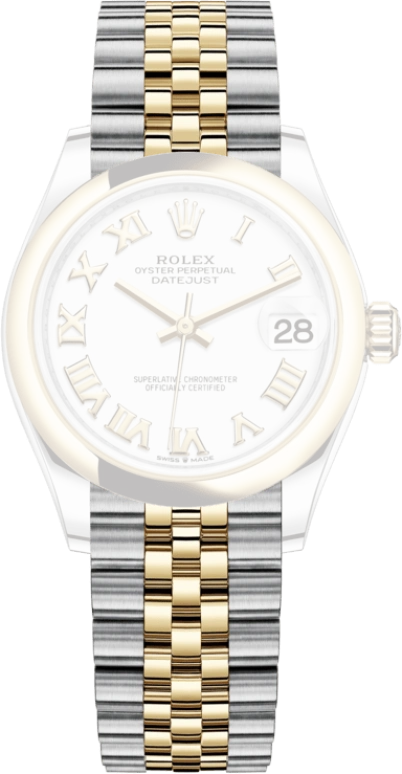 Rolex,Datejust 31 31mm,31mm,Yellow Gold,Stainless Steel,White,Automatic,Day,55hours,278243,278243-0002