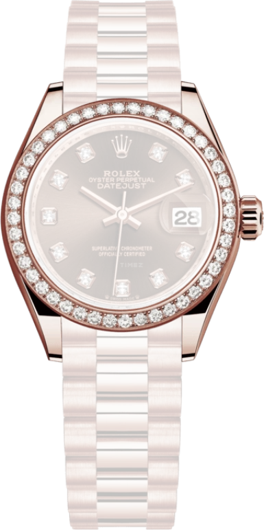 Rolex,Lady-Datejust 28mm,28mm,Rose Gold,Brown,Automatic,Day,55hours,279135RBR,279135RBR-0017