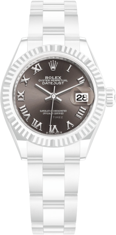 Rolex,Lady-Datejust 28mm,28mm,White Gold,Oystersteel,Grey,Automatic,Day,55hours,279174,279174-0014