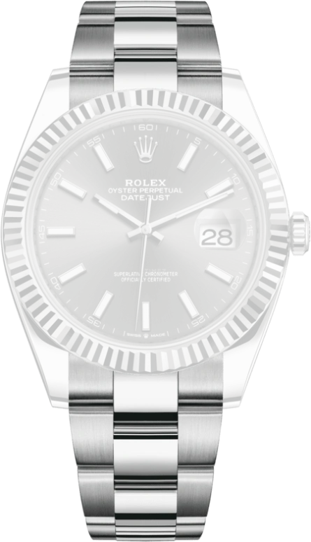 Rolex,Datejust 41 41mm,41mm,White Gold,Stainless Steel,Grey,Automatic,Day,70hours,126334,126334-0013