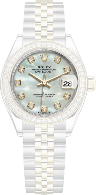 Rolex,Lady-Datejust 28mm,28mm,Yellow Gold,Oystersteel,White,Automatic,Day,55hours,279383RBR,279383RBR-0019