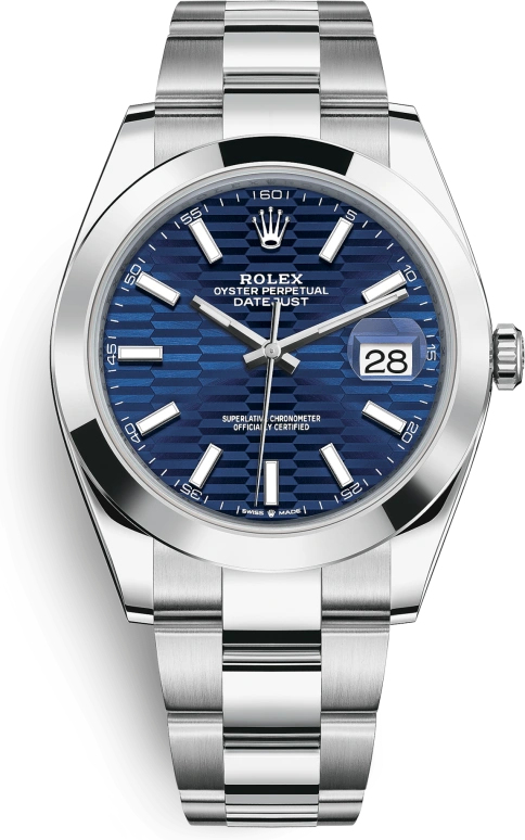 Rolex,Datejust 41 41mm,41mm,Stainless Steel,Blue,Automatic,Day,70hours,126300,126300-0023