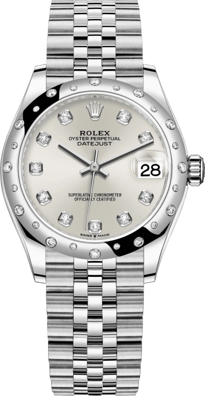 Rolex,Datejust 31 31mm,31mm,White Gold,Stainless Steel,Silver,Automatic,Day,55hours,278344RBR,278344RBR-0032