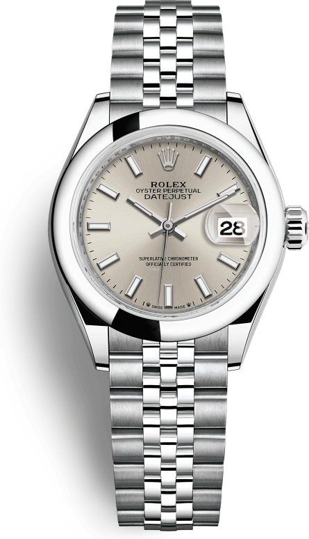 Rolex,Lady-Datejust 28mm,28mm,Stainless Steel,Silver,Automatic,Day,55hours,279160,279160-0005