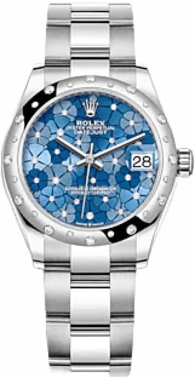 Rolex,Datejust 31 31mm,31mm,White Gold,Stainless Steel,Blue,Automatic,Day,55hours,278344RBR,278344RBR-0037