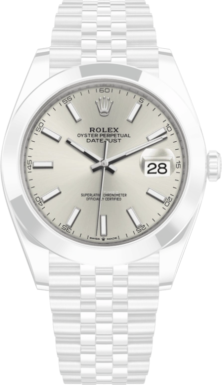 Rolex,Datejust 41 41mm,41mm,Stainless Steel,Silver,Automatic,Day,70hours,126300,126300-0004