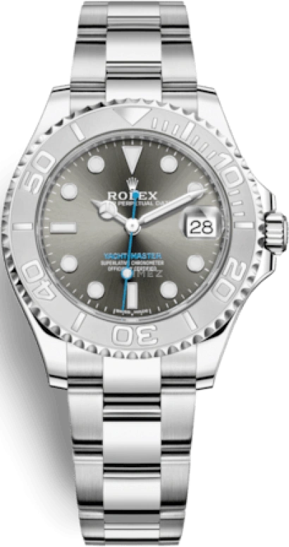 Rolex,Yacht-Master 37mm,37mm,Platinum,Stainless Steel,Grey,Automatic,Date,55hours,268622,268622-0002