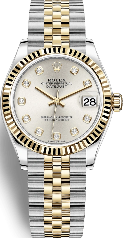 Rolex,Datejust 31 31mm,31mm,Yellow Gold,Oystersteel,Silver,Automatic,Day,55hours,278273,278273-0020