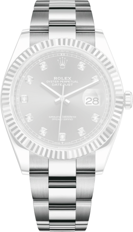 Rolex,Datejust 41 41mm,41mm,White Gold,Stainless Steel,Grey,Automatic,Day,70hours,126334,126334-0005