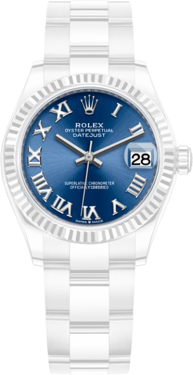 Rolex,Datejust 31 31mm,31mm,White Gold,Stainless Steel,Blue,Automatic,Day,55hours,278274,278274-0033