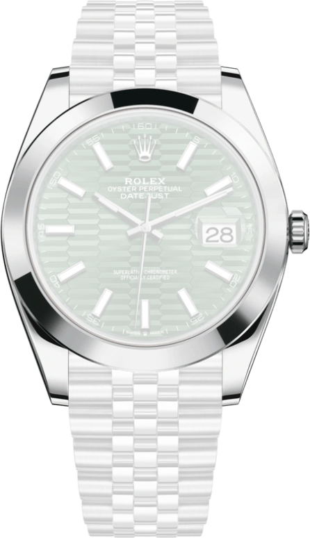 Rolex,Datejust 41 41mm,41mm,Stainless Steel,Green,Automatic,Day,70hours,126300,126300-0022