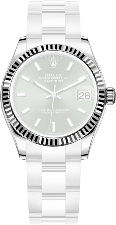 Rolex,Datejust 31 31mm,31mm,White Gold,Stainless Steel,Green,Automatic,Day,55hours,278274,278274-0017