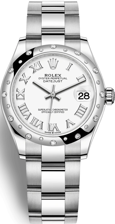 Rolex,Datejust 31 31mm,31mm,White Gold,Stainless Steel,White,Automatic,Day,55hours,278344RBR,278344RBR-0011