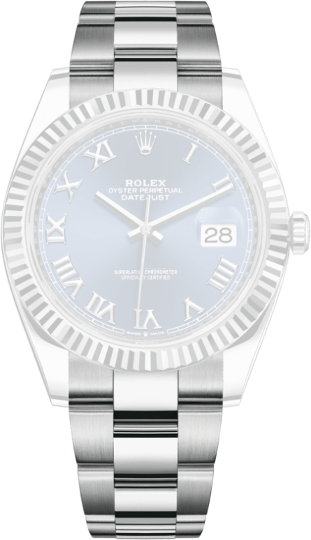 Rolex,Datejust 41 41mm,41mm,White Gold,Stainless Steel,Blue,Automatic,Day,70hours,126334,126334-0025