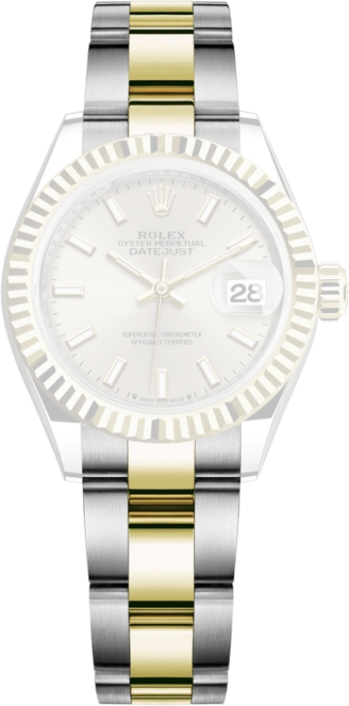 Rolex,Lady-Datejust 28mm,28mm,Yellow Gold,Oystersteel,Silver,Automatic,Day,55hours,279173,279173-0020