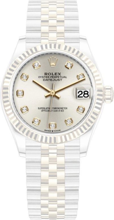 Rolex,Datejust 31 31mm,31mm,Yellow Gold,Oystersteel,Silver,Automatic,Day,55hours,278273,278273-0020