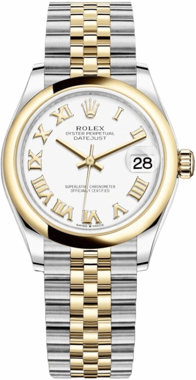 Rolex,Datejust 31 31mm,31mm,Yellow Gold,Stainless Steel,White,Automatic,Day,55hours,278243,278243-0002
