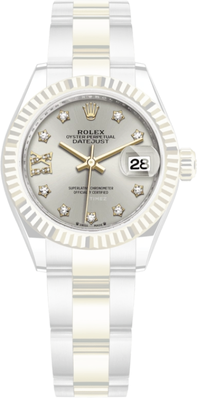 Rolex,Lady-Datejust 28mm,28mm,Yellow Gold,Oystersteel,Silver,Automatic,Day,55hours,279173,279173-0004