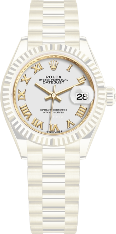 Rolex,Lady-Datejust 28mm,28mm,Yellow Gold,White,Automatic,Day,55hours,279178,279178-0029