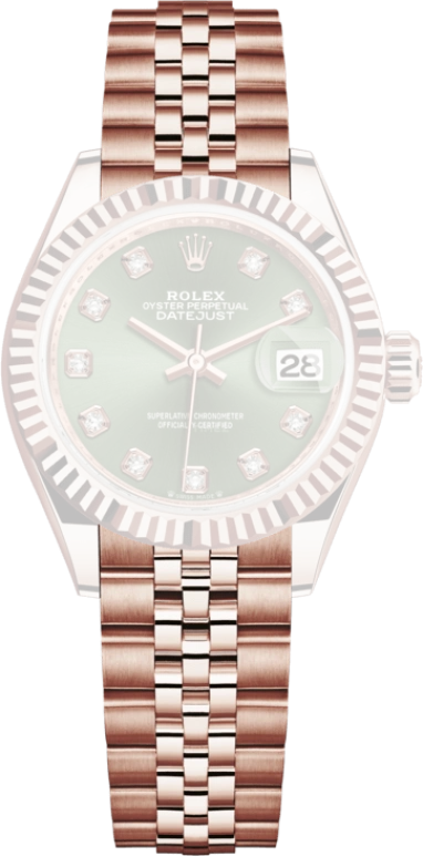 Rolex,Lady-Datejust 28mm,28mm,Rose Gold,Green,Automatic,Day,55hours,279175,279175-0013