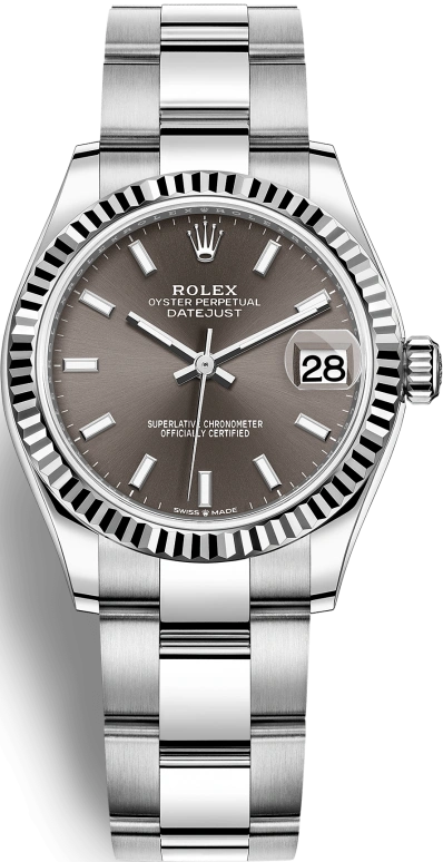 Rolex,Datejust 31 31mm,31mm,White Gold,Stainless Steel,Grey,Automatic,Day,55hours,278274,278274-0015