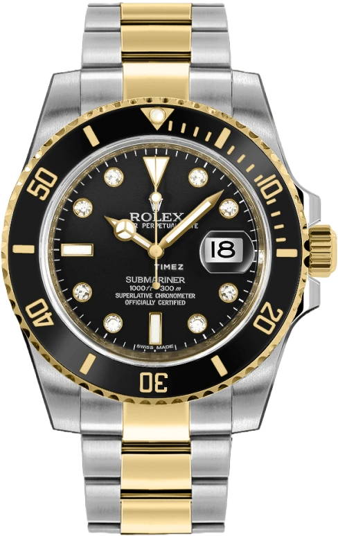 Rolex,Submariner 40mm,40mm,Yellow Gold,Stainless Steel,Black,Automatic,Day,48hours,116613LN,116613LN-0003