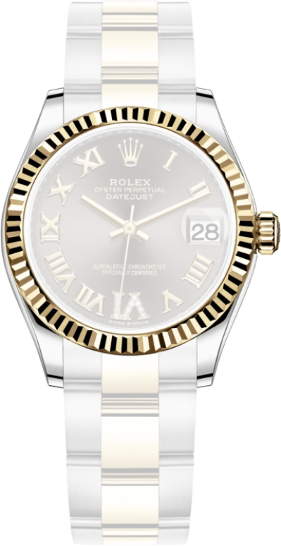 Rolex,Datejust 31 31mm,31mm,Yellow Gold,Stainless Steel,Grey,Automatic,Day,55hours,278273,278273-0017