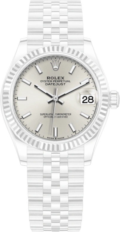 Rolex,Datejust 31 31mm,31mm,White Gold,Stainless Steel,Silver,Automatic,Day,55hours,278274,278274-0012