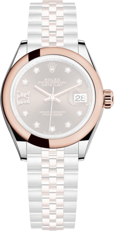 Rolex,Lady-Datejust 28mm,28mm,Everose Gold,Oystersteel,Brown,Automatic,Day,55hours,279161,279161-0003