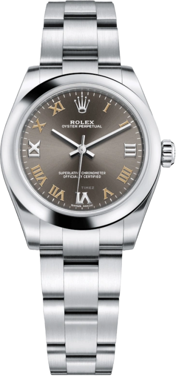 Rolex,Oyster Perpetual 31mm,31mm,Stainless Steel,Grey,Automatic,48hours,In-house Caliber,177200,177200-0018