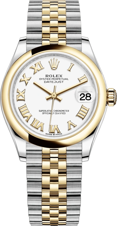 Rolex,Datejust 31 31mm,31mm,Yellow Gold,Stainless Steel,White,Automatic,Day,55hours,278243,278243-0002