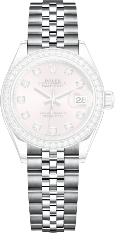 Rolex,Lady-Datejust 28mm,28mm,White Gold,Stainless Steel,Pink,Automatic,Day,55hours,279384RBR,279384RBR-0003