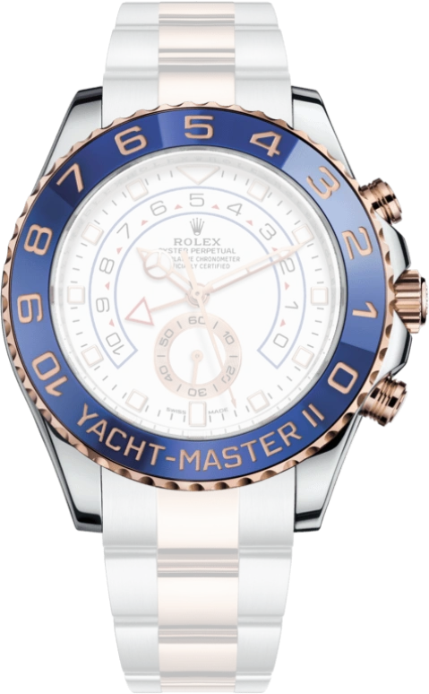 Rolex,Yacht-Master 44mm,44mm,Rose Gold,Stainless Steel,White,Automatic,Countdown,Chronograph,Day,Column Wheel,72hours,In-house Caliber,116681,116681-0002