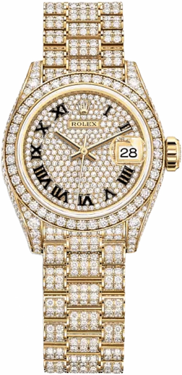 Rolex,Lady-Datejust 28mm,28mm,Yellow Gold,Gold,Silver,Automatic,Day,55hours,Neymar,279458RBR,279458RBR-0001