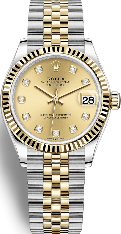 Rolex,Datejust 31 31mm,31mm,Yellow Gold,Stainless Steel,Champagne,Automatic,Day,55hours,278273,278273-0026