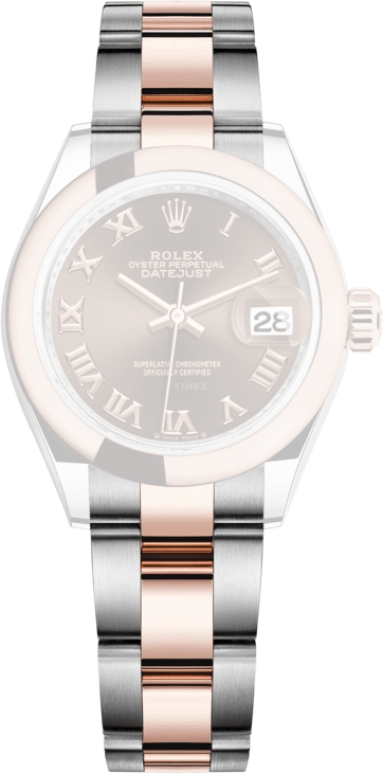 Rolex,Lady-Datejust 28mm,28mm,Everose Gold,Oystersteel,Brown,Automatic,Day,55hours,279161,279161-0010