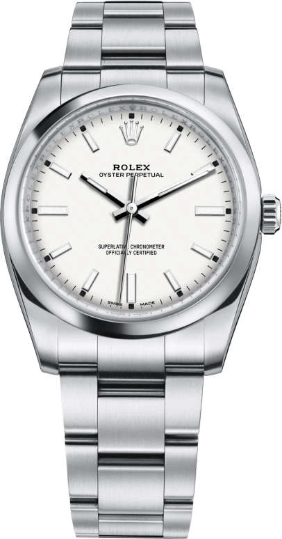 Rolex,Oyster Perpetual 34mm,34mm,Stainless Steel,White,Automatic,48hours,In-house Caliber,114200,114200-0024