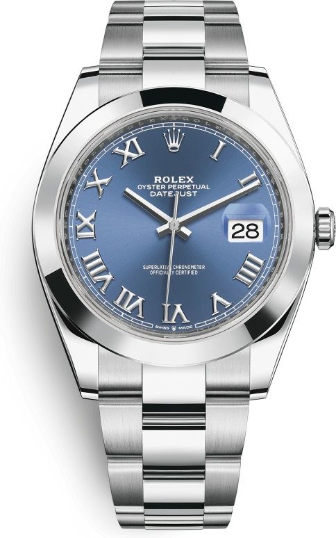 Rolex,Datejust 41 41mm,41mm,Stainless Steel,Blue,Automatic,Day,70hours,126300,126300-0017